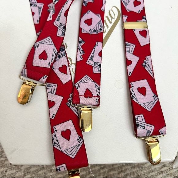 Red ace of spades Playing Card Suspenders - Picture 1 of 3